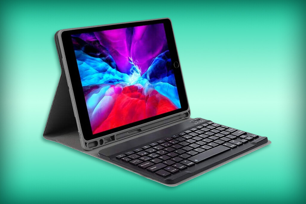 Esta funda para iPad incluye un teclado Bluetooth en español y se puede comprar en Amazon México por 636 pesos
