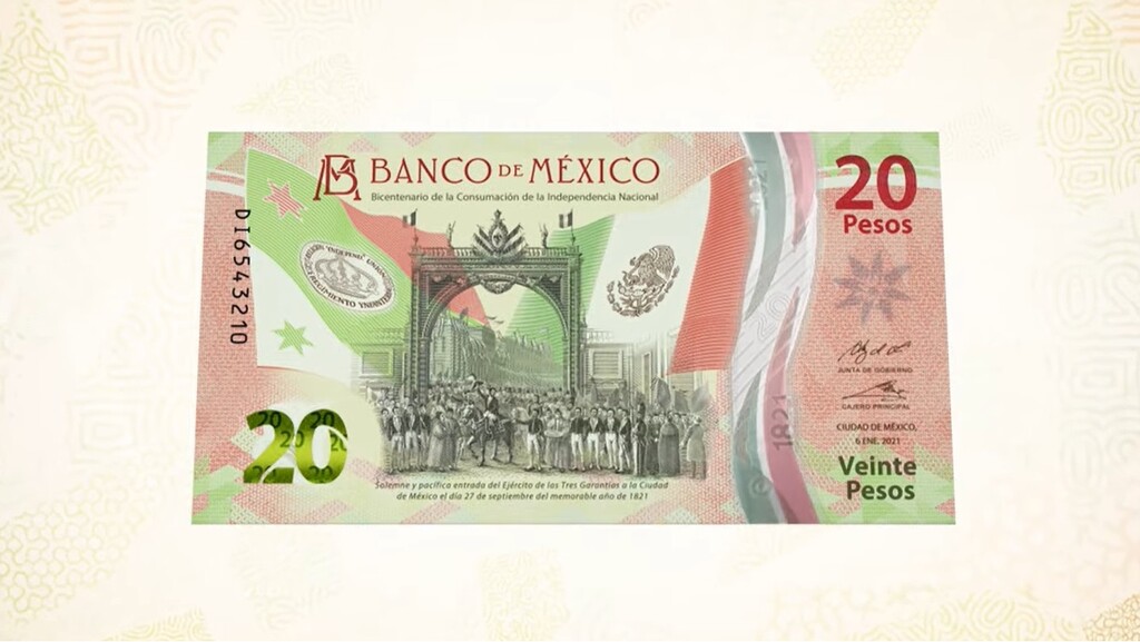 El nuevo billete de 20 pesos en México es oficial: tiene alusiones a la consumación de la independencia y al cocodrilo mexicano El nuevo billete de 20 pesos en México es oficial: tiene alusiones a la consumación de la independencia y al cocodrilo mexicano