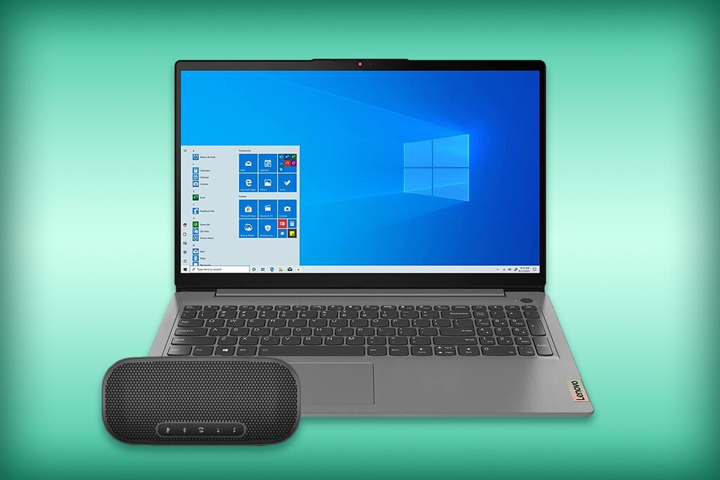 Paquete con laptop y bocina Lenovo con descuento en Amazon México: usando tarjeta Citibanamex puede quedar hasta en 12,000 pesos