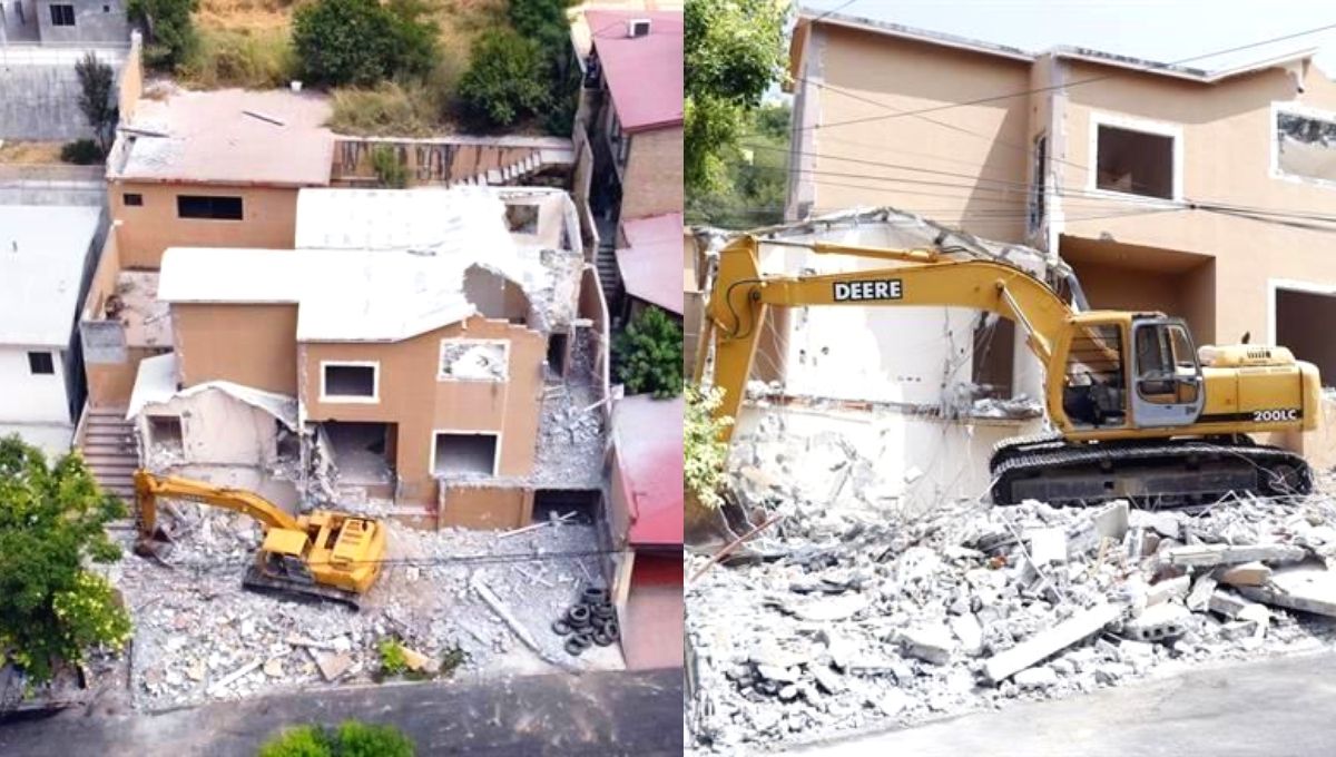 Derrumban casa en donde asesinaron a hermanitos de familia Peña Coss en Cumbres