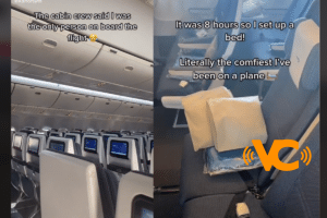 Este tiktoker fue el único pasajero en su vuelo y compartió su experiencia