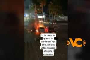 Video: Por infiel, mujer quema camioneta de su ex; salía con tres a la vez Video: Por infiel, mujer quema camioneta de su ex; salía con tres a la vez