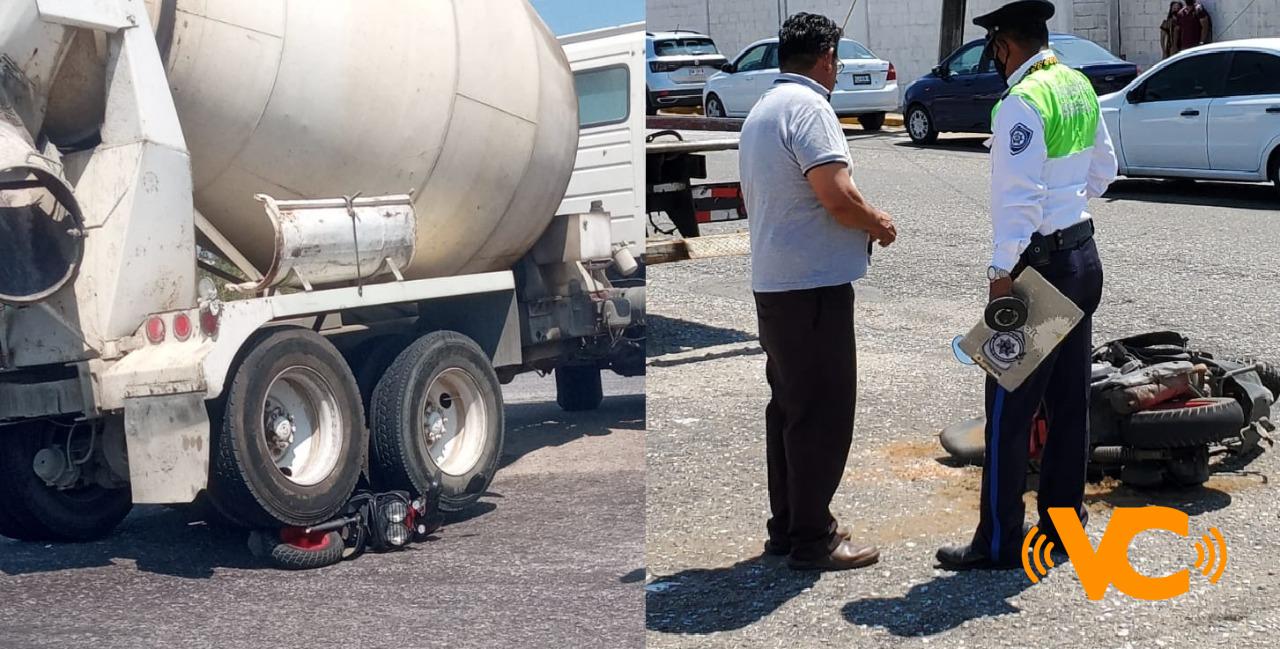 (VIDEO) MOTOCICLISTA se salva de PURO MILAGRO de morir APLASTADA por revolvedora de concreto, al poniente de COATZACOALCOS (VIDEO) MOTOCICLISTA se salva de PURO MILAGRO de morir APLASTADA por revolvedora de concreto, al poniente de COATZACOALCOS