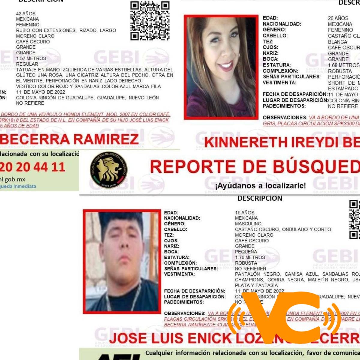Familia es reportada como desaparecida cuando viajaba hacia EE.UU desde Nuevo León Familia es reportada como desaparecida cuando viajaba hacia EE.UU desde Nuevo León