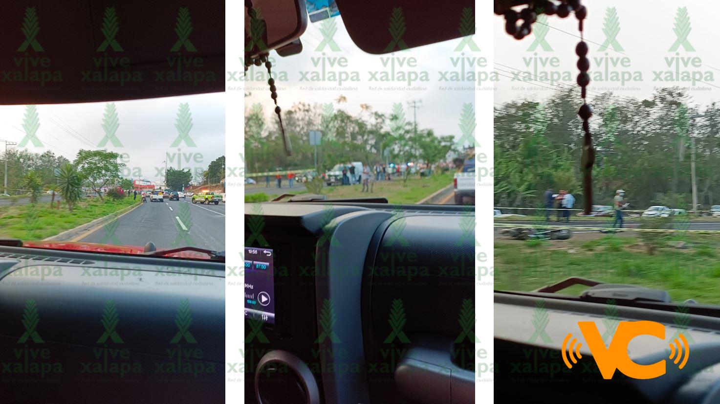 Muere motociclista tras derrapar a las afueras de Xalapa, en la desviación a la central de abastos Muere motociclista tras derrapar a las afueras de Xalapa, en la desviación a la central de abastos