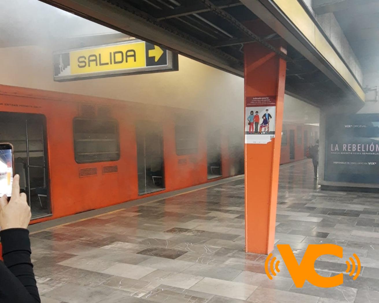 Se incendia la llanta de un tren, en la línea 7 del metro de la CDMX Se incendia la llanta de un tren, en la línea 7 del metro de la CDMX
