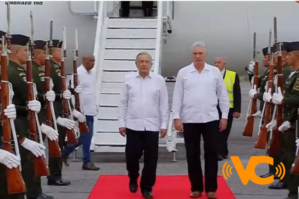 AMLO recibe al presidente de Cuba AMLO recibe al presidente de Cuba