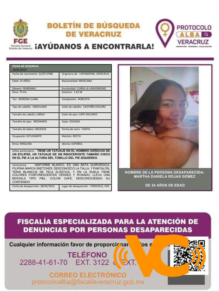 Buscan a estudiante de odontología desaparecida en Veracruz Buscan a estudiante de odontología desaparecida en Veracruz