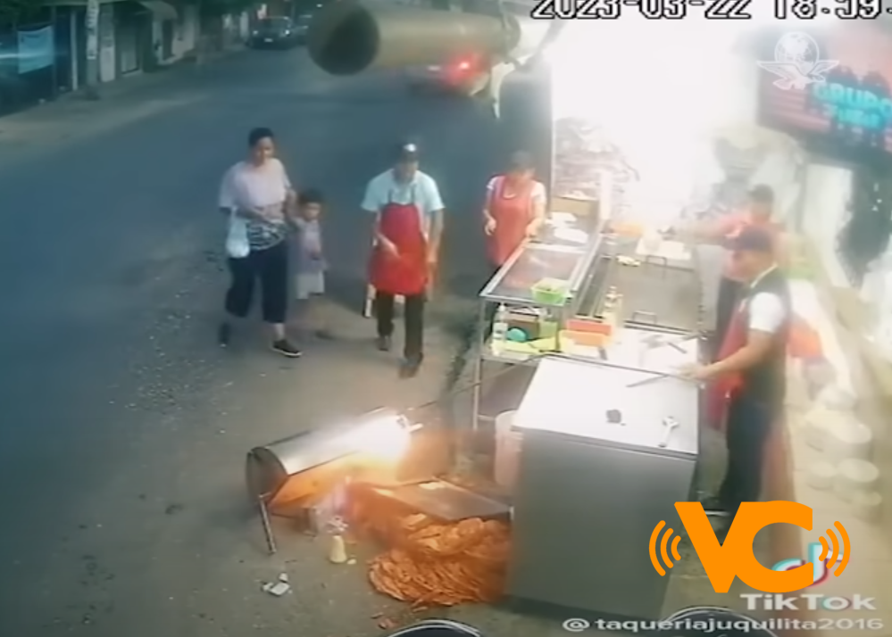 Tragedia en pleno Día del Taco, se cae trompo de pastor al suelo