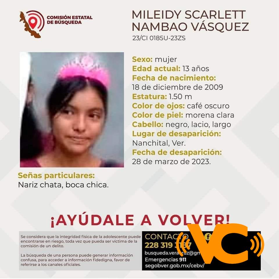 Mileydi Scarlett Nambao Vásquez, joven sigue desaparecida desde el 28 de marzo de la Escuela Secundaria General #18 de marzo de Nanchital Mileydi Scarlett Nambao Vásquez, joven sigue desaparecida desde el 28 de marzo de la Escuela Secundaria General #18 de marzo de Nanchital