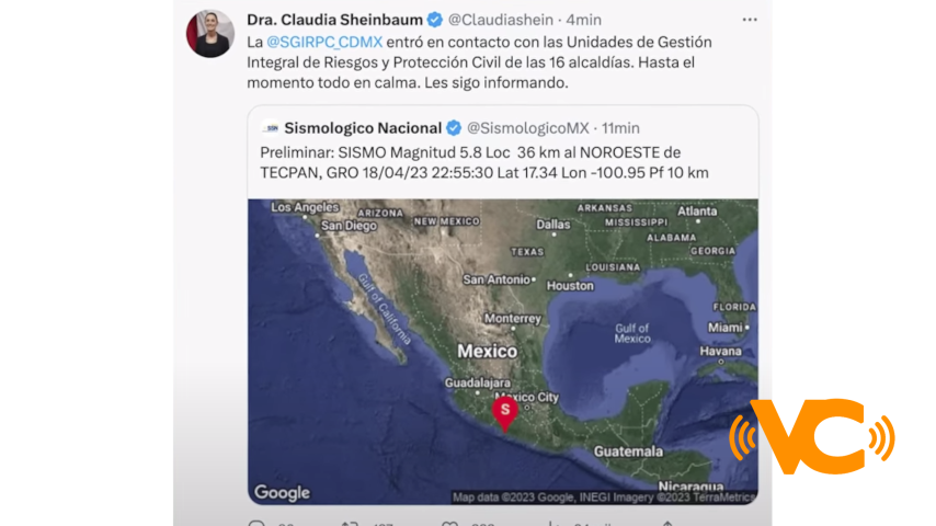 Sismo de magnitud preliminar 5.8 se siente en Ciudad de México Sismo de magnitud preliminar 5.8 se siente en Ciudad de México