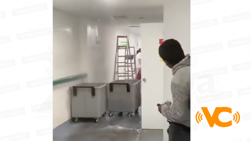 Bajo el agua quedó el nuevo hospital del IMSS en Cuautlancingo