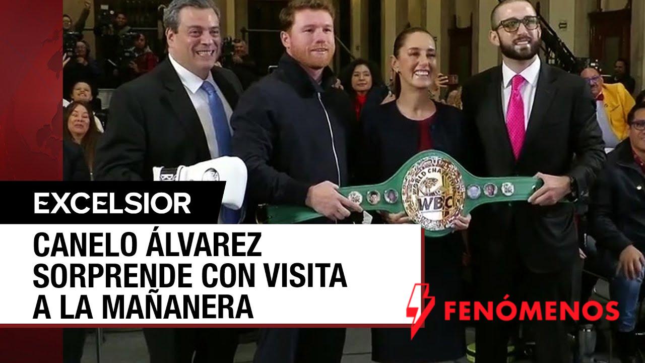 saul canelo alvarez en la mañanera con claudia sheinbaum