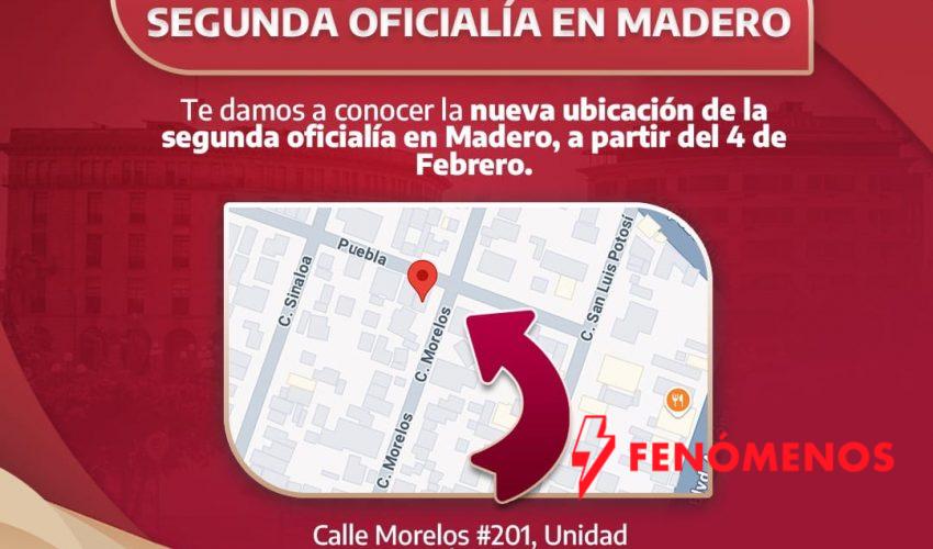 Anuncia Registro Civil cambios de ubicación en oficialías de Madero y Díaz Ordaz Anuncia Registro Civil cambios de ubicación en oficialías de Madero y Díaz Ordaz