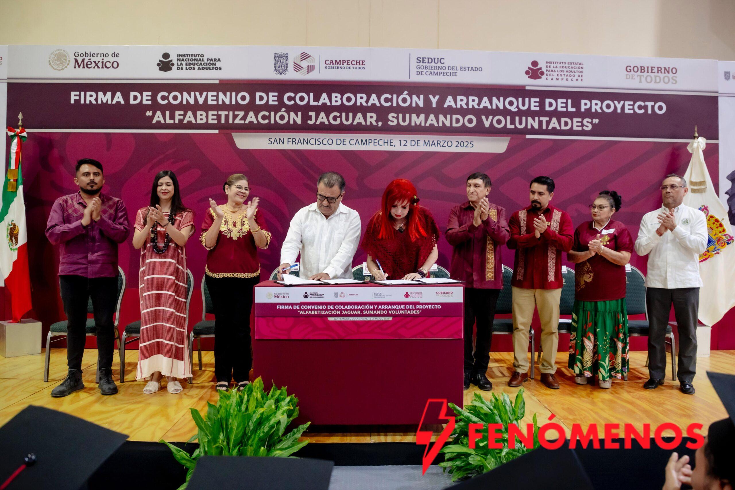 LA GOBERNADORA, LAYDA SANSORES, FIRMÓ EL CONVENIO DE COLABORACIÓN Y ARRANQUE DEL PROGRAMA “ALFABETIZACIÓN JAGUAR: SUMANDO VOLUNTADES” LA GOBERNADORA, LAYDA SANSORES, FIRMÓ EL CONVENIO DE COLABORACIÓN Y ARRANQUE DEL PROGRAMA “ALFABETIZACIÓN JAGUAR: SUMANDO VOLUNTADES”