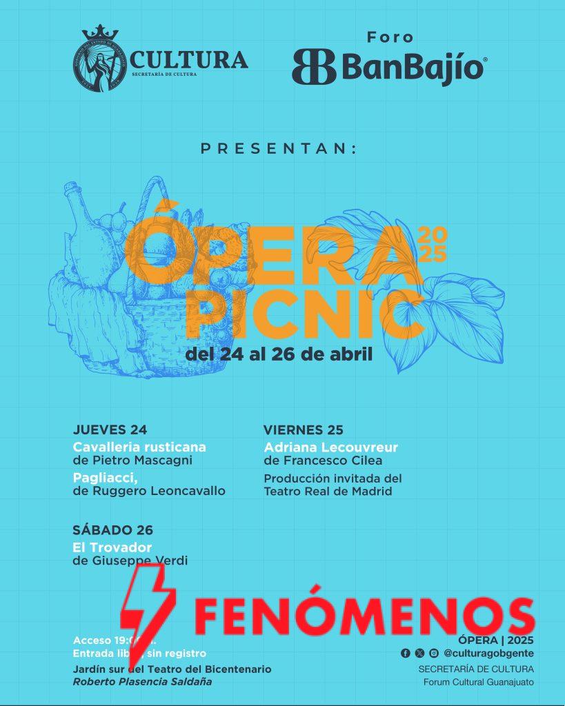 La Secretaría de Cultura de Guanajuato, a través del Teatro del Bicentenario Roberto Plasencia Saldaña, y Banco del Bajío S.A. presentan Ópera Picnic La Secretaría de Cultura de Guanajuato, a través del Teatro del Bicentenario Roberto Plasencia Saldaña, y Banco del Bajío S.A. presentan Ópera Picnic