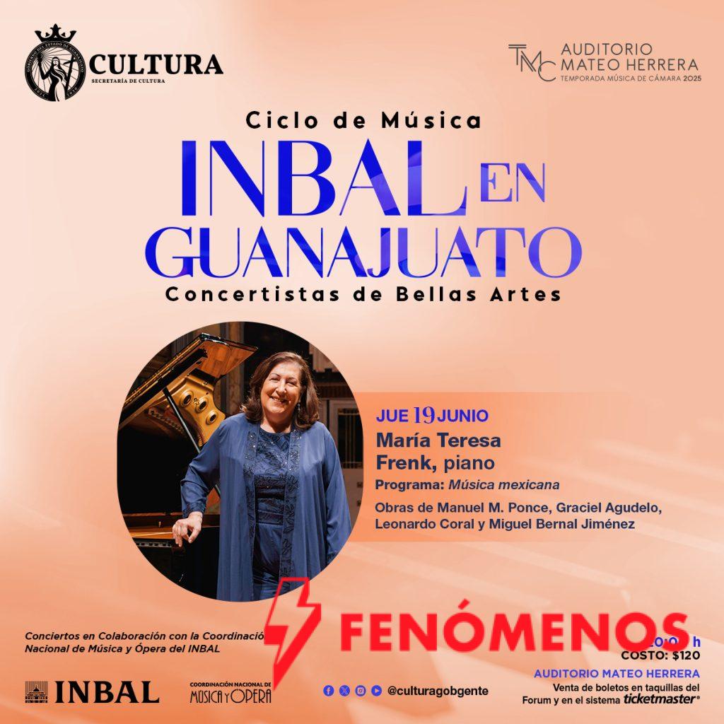 La Secretaría de Cultura recibe en el Auditorio Mateo Herrera a la concertista María Teresa Frenk La Secretaría de Cultura recibe en el Auditorio Mateo Herrera a la concertista María Teresa Frenk
