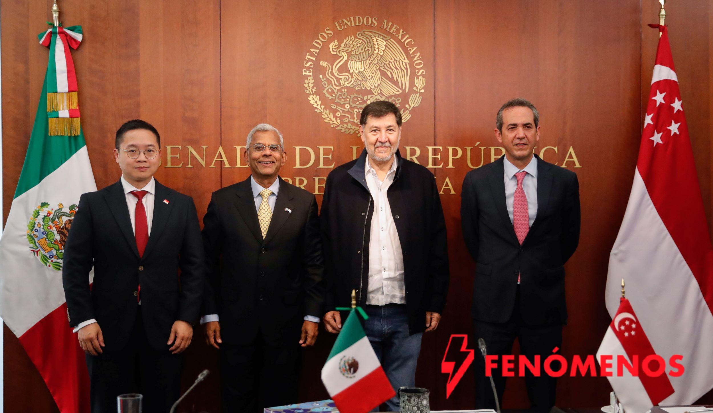 Se reúne Fernández Noroña con Gerald Balendran, embajador no residente de Singapur en México