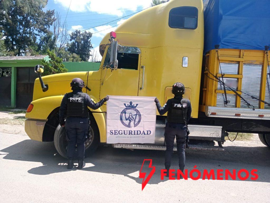 Recupera FSPE tractocamión robado: transportaba mercancía agrícola valuada en 750 mil pesos