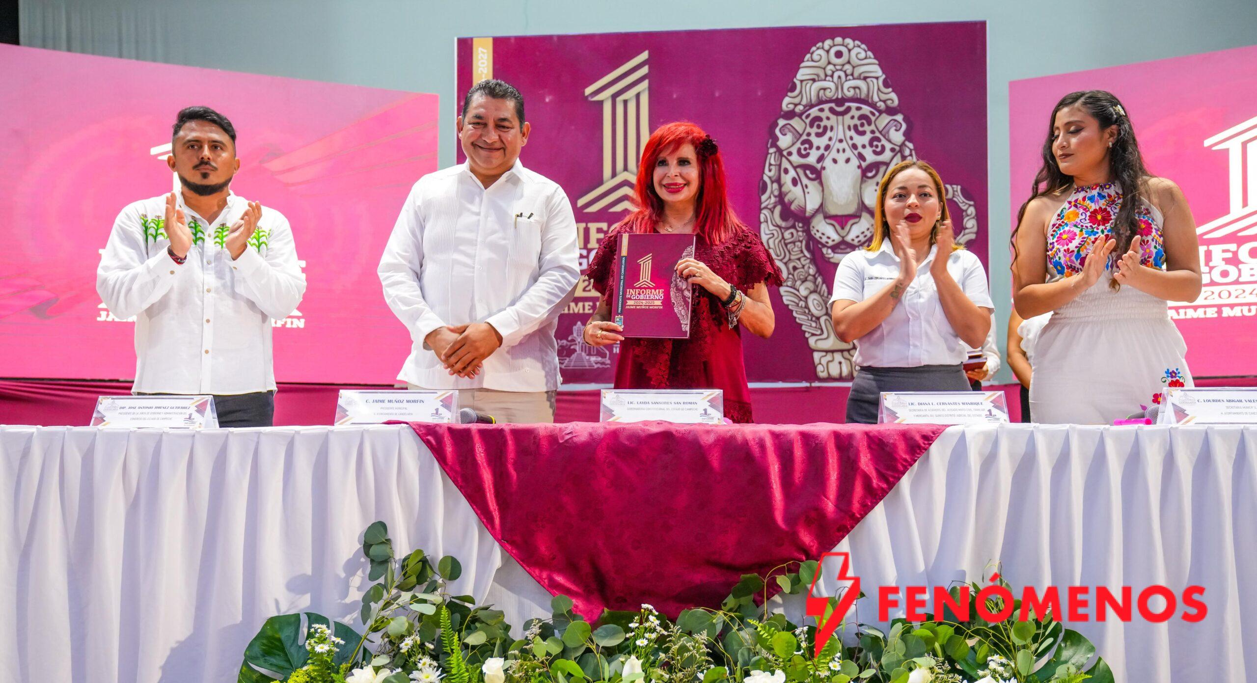 ATESTIGUÓ LA GOBERNADORA LAYDA SANSORES SAN ROMÁN EL PRIMER INFORME DE GOBIERNO DEL ALCALDE DE CANDELARIA JAIME MUÑOZ MORFÍN