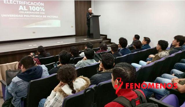 Presentan proyecto «Electrificación al 100%» al alumnado de la Universidad Politécnica de Victoria