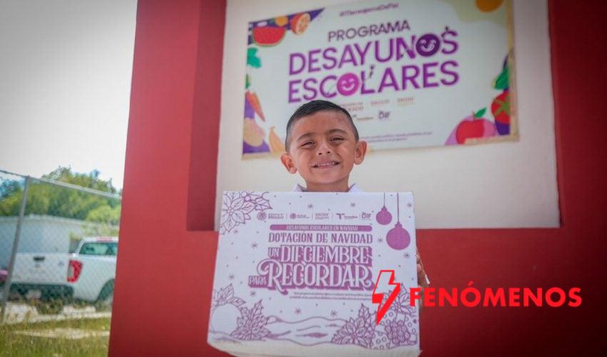 Entrega DIF Tamaulipas más de 100 mil dotaciones navideñas de desayunos escolares