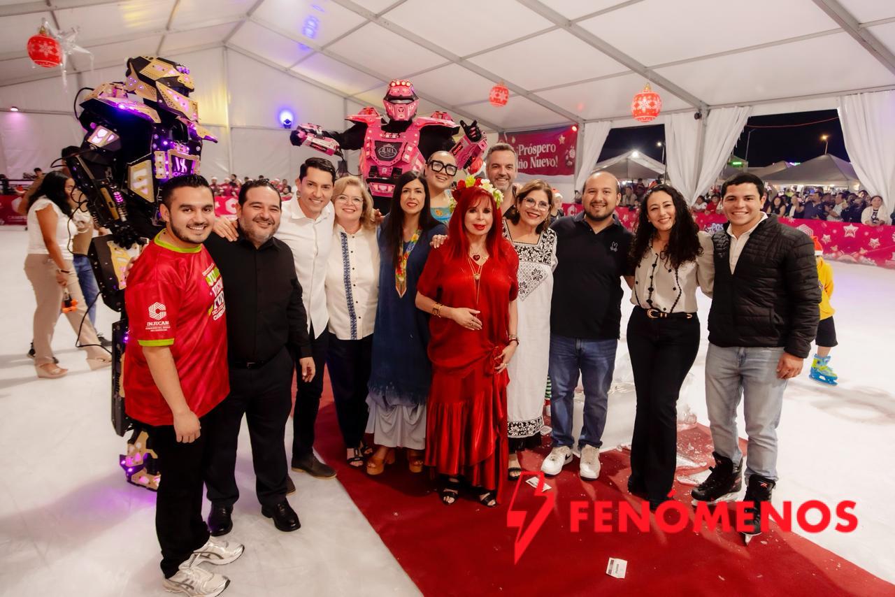 LA GOBERNADORA, LAYDA SANSORES SAN ROMÁN, APERTURÓ LA PISTA DE HIELO COMO PARTE DE “LAS POSADAS DEL JAGUAR” EN EL FORO AH KIM PECH