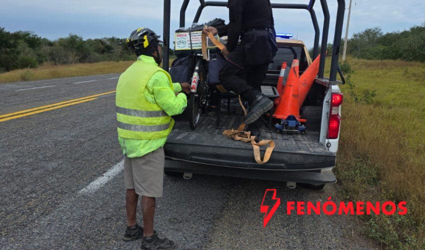 Ciclistas constatan seguridad y presencia policial en carreteras de Tamaulipas