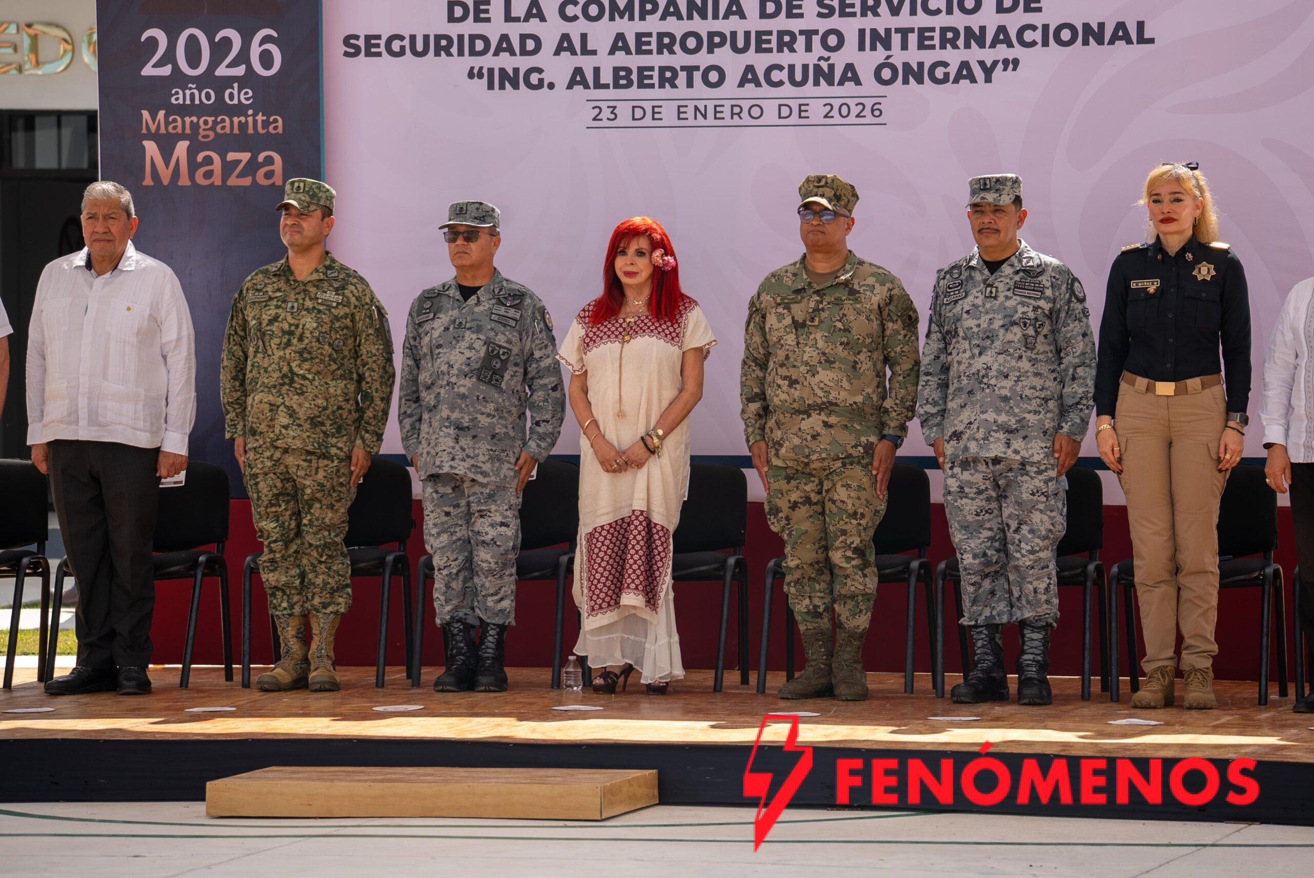 LA GOBERNADORA LAYDA SANSORES SAN ROMÁN INAUGURÓ LAS INSTALACIONES DE LA COMPAÑÍA DE SERVICIO DE SEGURIDAD DE LA GUARDIA NACIONAL EN EL AEROPUERTO