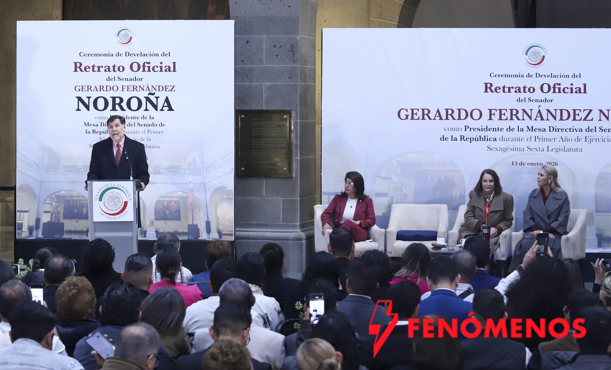 Develan Retrato Oficial de Gerardo Fernández Noroña como presidente del Senado de la República