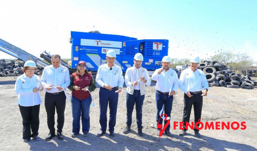 Pone en marcha Américo Villarreal planta trituradora de neumáticos en Matamoros