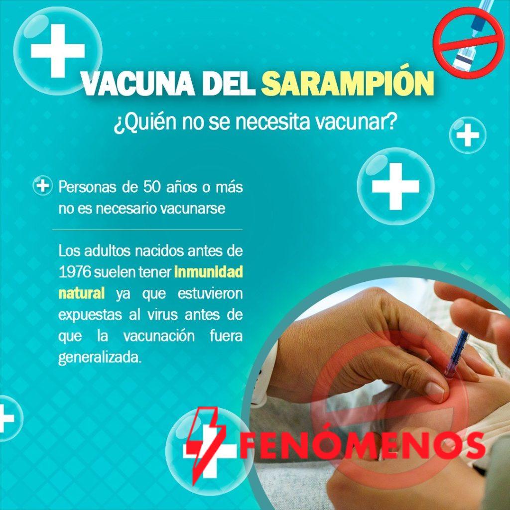 Mayores de 50 años cuentan con inmunidad natural contra el sarampión.