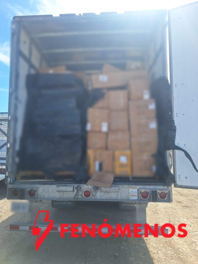 Asegura Secretaría de Seguridad y Paz tractocamión con 17.2 toneladas de electrónicos en San Diego de la Unión