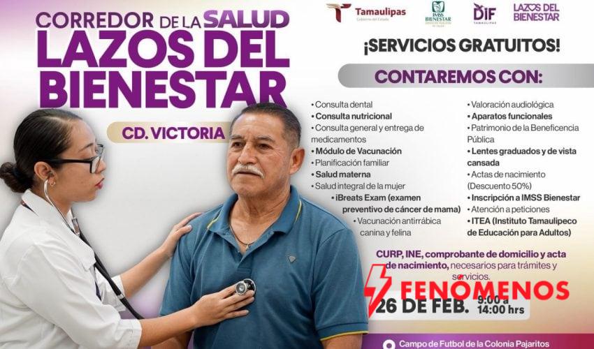 Gobierno y DIF Tamaulipas invitan al Segundo Corredor de la Salud “Lazos del Bienestar” en Victoria