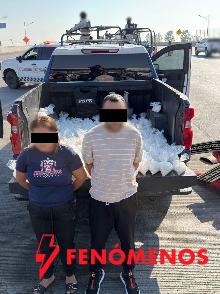 Detiene Secretaría de Seguridad y Paz a dos personas con 75 kilos de metanfetaminas en Salamanca