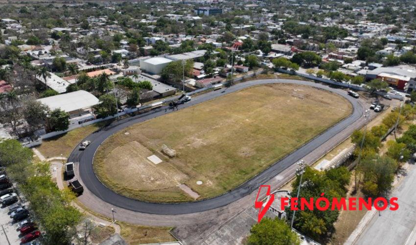Avanza rehabilitación de la pista del estadio Zaragoza en El Mante