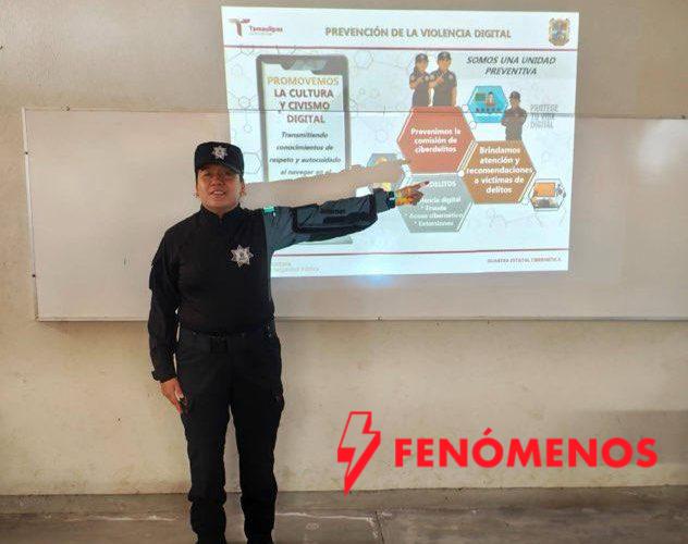 Imparte Guardia Estatal Cibernética plática preventiva en secundaria de Altamira