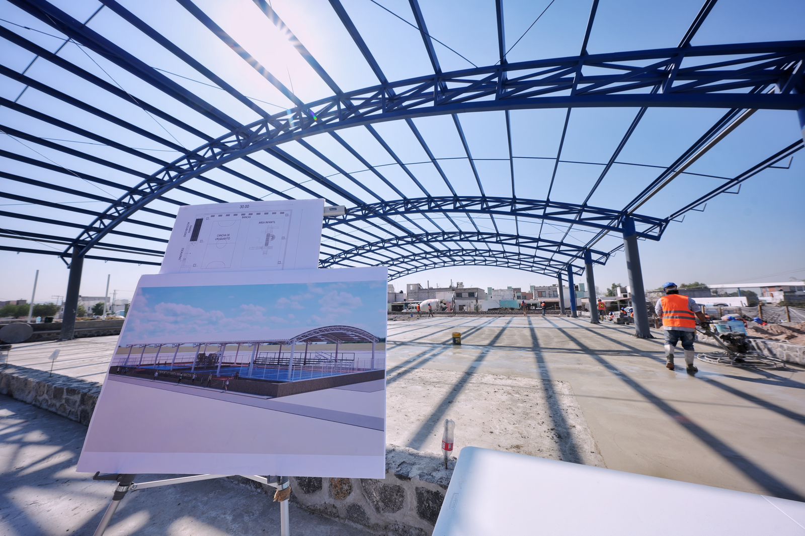 Imagen de Supervisa Felifer Macías obra de Polideportivo en Santa María Magdalena y anuncia inversión en vialidades 4