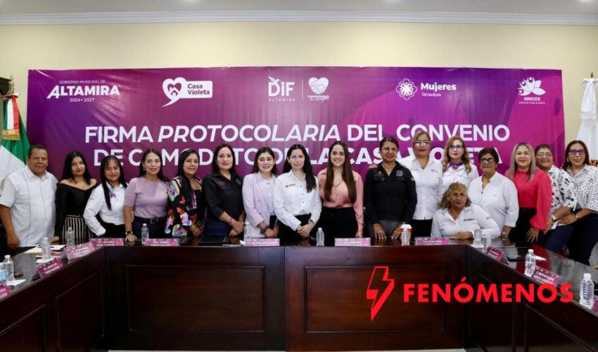 Formalizan convenio en comodato de Casa Violeta para fortalecer la atención a mujeres en Altamira