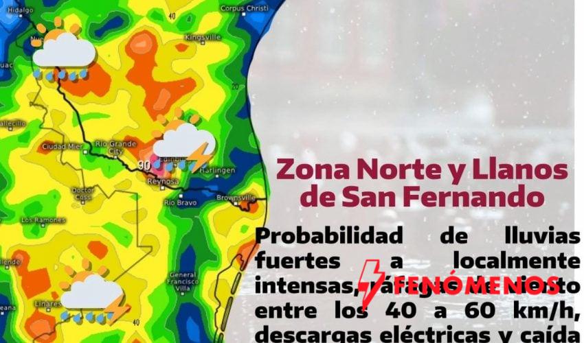 Protección Civil Tamaulipas alerta por ingreso del Frente Frío No. 43