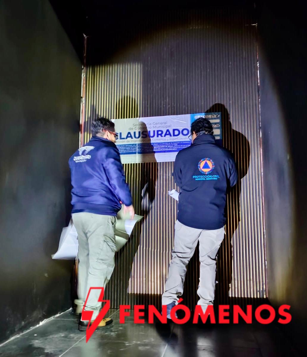 Clausura municipio de Querétaro establecimiento sobre Bernardo Quintana por irregularidades