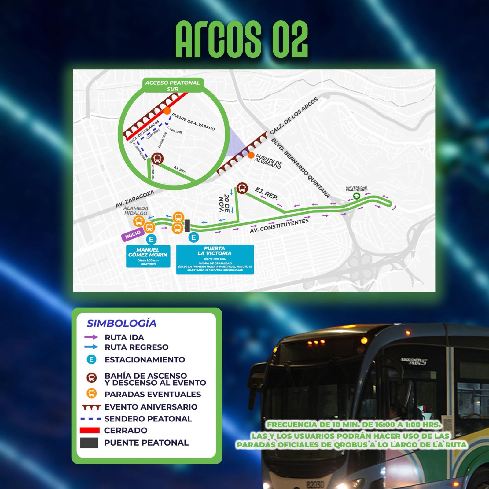 Imagen de Municipio de Querétaro implementa transporte gratuito por los 300 años de Los Arcos 16