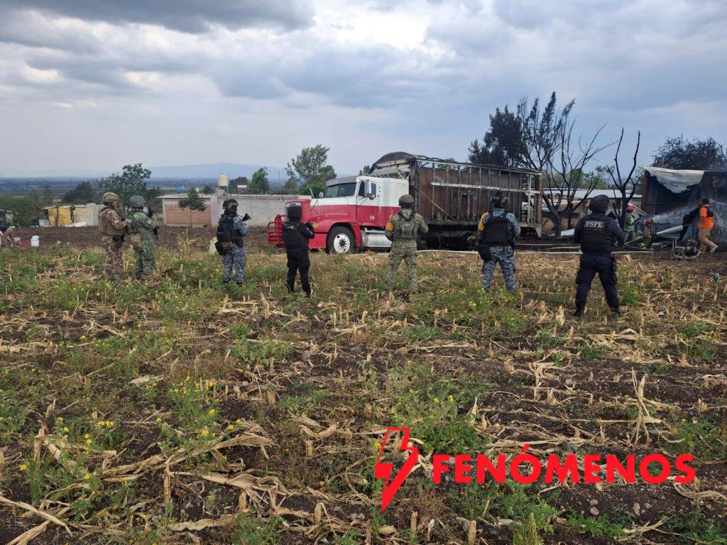 Asegura Secretaría de Seguridad y Paz centro de almacenamiento de hidrocarburo en Juventino Rosas 