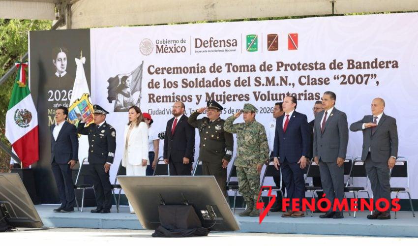 Gobierno de Tamaulipas honra la Batalla de Puebla con toma de protesta de jóvenes del SMN