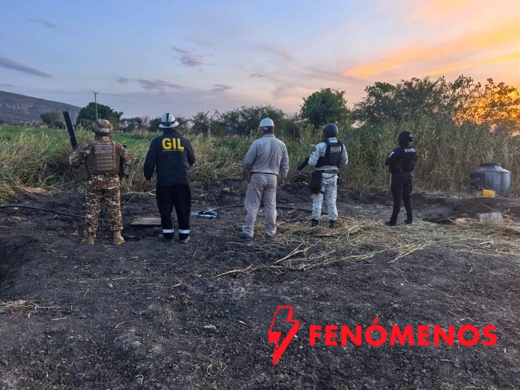 Aseguran FSPE una toma clandestina y combustible almacenado en cisternas enterradas en Celaya