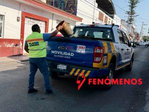 Retira Municipio de Querétaro dos mil 155 objetos que obstruyen la movilidad en la vía pública