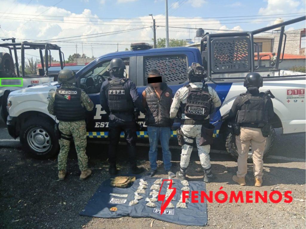 Aseguran FSPE más de 400 dosis de presunta marihuana y detienen a una persona en Jaral del Progreso