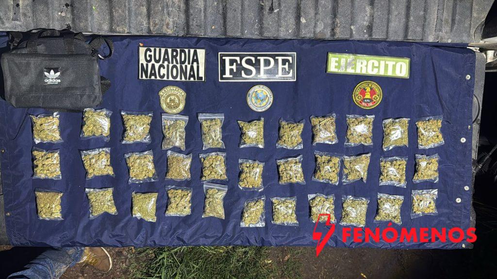 Aseguran FSPE 520 dosis de presunta marihuana y detienen a una persona en Villagrán 