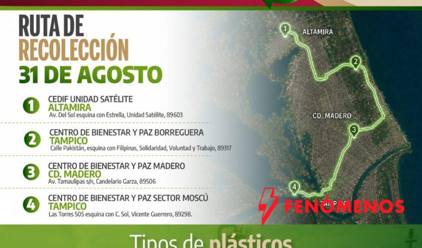Realizará SEDENER campaña de recolección de plásticos para fortalecer la economía circular en Tamaulipas