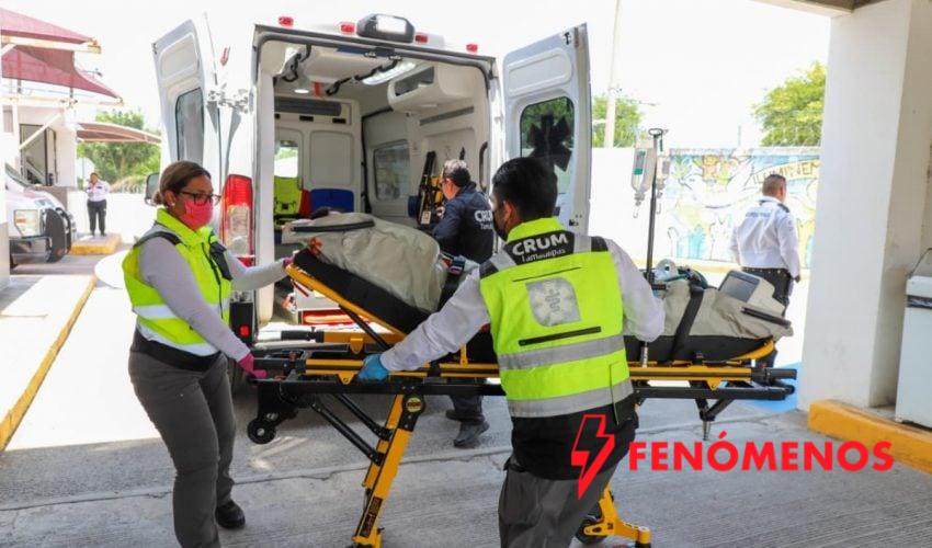 Trasladan a niño lesionado en ambulancia aérea